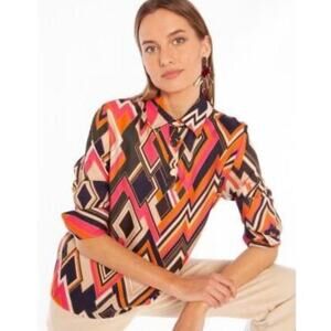 Vilagallo Kora Bonn geometric print top sz 38